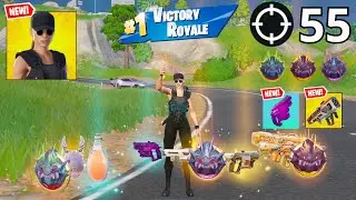55 Elimination SARAH CONNOR Solo Vs Squads Zero Build Gameplay (NEW Fortnite Chapter 6 Season 4)