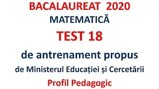 Bacalaureat 2020 Pedagogic Test 18 de antrenament propus de MEC