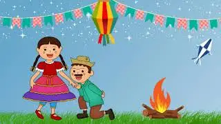 Background Infantil Musical   Festa Junina   Fundo Animado para V&iacute;deo Modelo 4