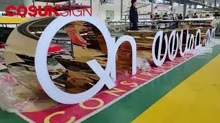 Facelit Led Letter Logo Sign 3D Indoor/ Outdoor Free Standing Mirror Stainless Steel