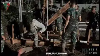 Sinergi Yonif TP 897/SGL, Personil Kodim 0304/Agam beserta Instansi Terkait Pembangunan Huntara
