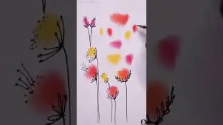 🤩Easy & Creative floral pattern #tricks #ytshorts #trending #viral #fyp #art #drawing #visualart