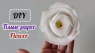 Tissue paper flower easy/Simple and beautiful flowers from tissue paper/School Art And Craft Project