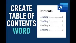 Create Table of Contents Word
