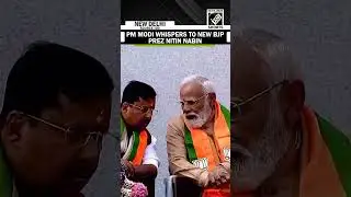 PM Modi whispers to new BJP chief Nitin Nabin as JP Nadda concludes term
