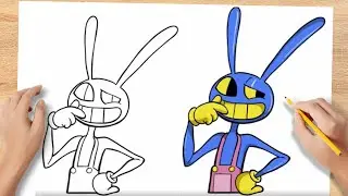 How To Draw And Color JAX On AMAZING DIGITAL CIRCUS