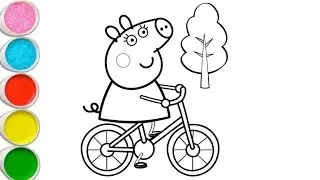 Peppa Pig Drawing for kids|How to draw peppa pig drawing easy|peppa pig with colour 