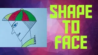 Easy Face Drawing by Shape || PEN 2 PAINT || #triangle #humanface #funny #drawing