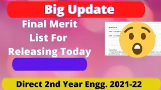 Dse Final Merit List Declared | please check know | Direct Second Year Engineering Admission 2021-22