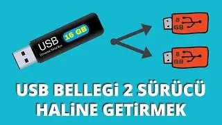 USB BELLEK BÖLÜMLENDİRME - USB 2'YE BÖLME (PROGRAMSIZ) 💯✅