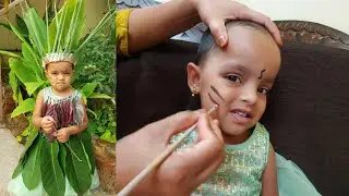 tribal fancy dress for kids😍🌱/tribal costume/handmade fancy dress/tribal leaf dress making