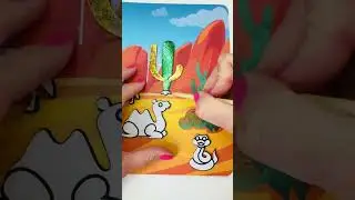 Transform desert animals with foils!🌵#kidscrafts #adorablecrafts #art #drawing