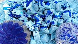 Blue chalk crumbling💙🕳️Subscribe Channel🪷#satisfyingchalk 