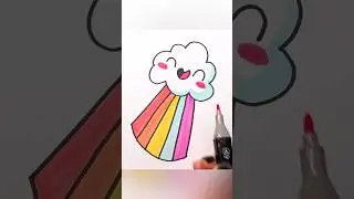 🌈Super happy Rainbow🌈 #easydrawing #drawingtutorial #cutedrawing #drawing #tiktok #shorts #rainbow