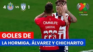 CHIVAS GOLE&Oacute; 4 A 1 A PACHUCA CON GOLES DE LA HORMIGA, &Aacute;LVAREZ Y CHICHARITO