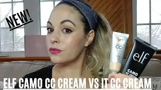 NEW ELF CAMO CC CREAM VS IT COSMETICS CC CREAM! IS IT A DUPE? | TESTING NEW ELF PRODUCTS!
