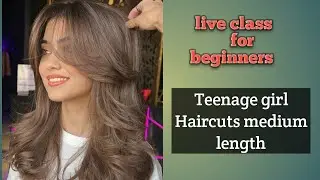 Teenage girl Haircuts medium length layers haircut tutorial step by step for beginners