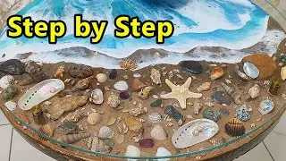 DIY Epoxy Ocean Table with Shells & Pearls | Full Narrated Tutorial
