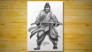 How To Draw A Samurai | Graphite Pencil ✍️ Drawing Sketch Timelapse | Easy Tutorial For Beginners