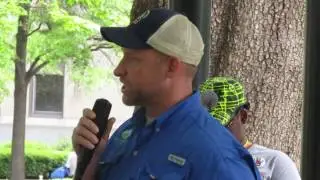 mitch Reid of the Alabama Rivers Alliance, speaking at the March for Science in Birmingham, Alabama