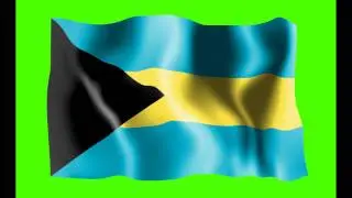 Bahamas Flag Green Screen Animation - Free Royalty Footage