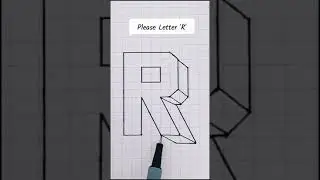 3D R Letter Drawing | Sketching | Painting by Pen | Pencil