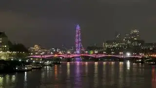 Final 2025 Lights Reflecting on the Thames 🌊✨Lameth Bridge is glowing!
