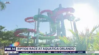 Riptide Race waterslide at Aquatica in Orlando is open