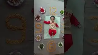 clock theme || Vegetable theme || 6 month birthday photoshoot idea || baby boy birthday ||