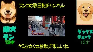 わんこ歌日記＃6あさくさお散歩たのしいね　浅草へお散歩に行った様子を歌と映像でお送りします。