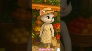 🛍🍊🍎The cat strolls through the market, shopping with curious eyes at every stall. #ai #cat #cute