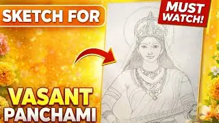 I Drew Goddess Saraswati for Vasant Panchami | Most Detailed Pencil Sketch Ever