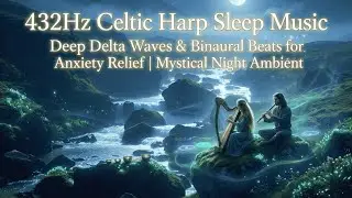 432Hz Binaural Celtic Harp & Flute Sleep Music | Mystical Night Ambient