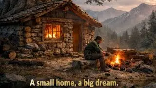 Building a house in the forest (ASMR) - This man built a mini house inside a tree trunk by himself 