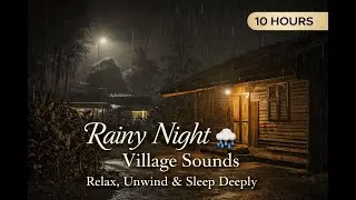 10 hours Rainy Night Village Sounds 🌧️ Relax, Unwind & Sleep Deeply ASMR Rain for Meditation