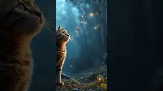 ai.. cat ...in... forrest....🤗🤗🤗 #nature #livewallpaper #forest #filmaudio #waterfall#sfx #foleyart