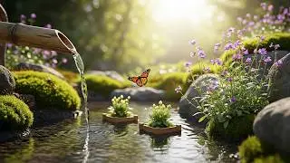 Bamboo Fountain Serenity 🌿 Soft Nature Sounds & Relaxing Music for Deep Sleep and Meditation