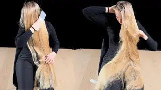 RealRapunzels | Perfect Blonde Hair Length Display and Brushing In Lap (part 1) (preview)