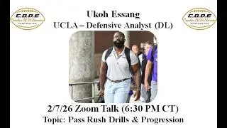 Ukoh Essang | UCLA Defensive Analyst (DL) | Pass Rush Drills & Progression | 2/7/26 CODE DL Clinic