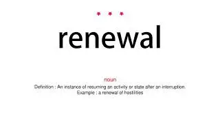 How to pronounce renewal - Vocab Today