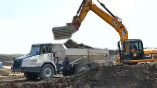 HOT Excavators & dumpers - Bagger & Dumper - TEREX TA30 / JCB JS240 - Frankfurt/Main Europaviertel