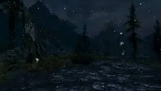 Skyrim - Snowy Night Ambiance (white noise, soft wind, rumbling)