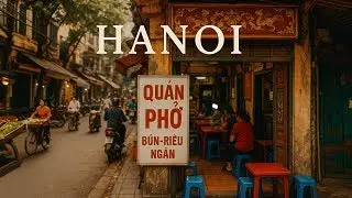 Indochina Tour Walking Towards the Streets Noodle Restaurant Shop, Hanoi, Vietnam December 18, 2017