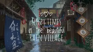 1 hour Rain in sleepy Ghibli village, gentle white noise for peaceful rest