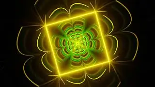 Green and Yellow Neon Glow Clover Tunnel Background VJ Loop in HD