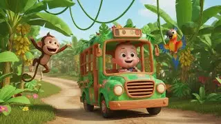 Bus Wheels in the Jungle Ride Song for Kids | Fun Jungle & Vehicle Song, Toddler Nursery Rhymes