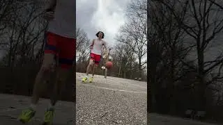 Shooting on hoop with no backboard! #shorts