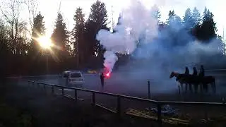 Ratsupoliisi kouluttaa hevosiaan