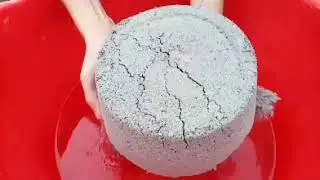 Dusty Huge shapes of Grainy sand cement water crumbling and dipping 💦🤤