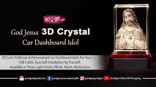 God Jesus Car Dashboard Idol 3D Crystal With Warm LED